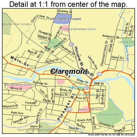Claremont New Hampshire Street Map 3312900