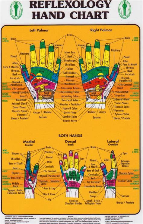 Hand Reflexology Chart Pacific Institute