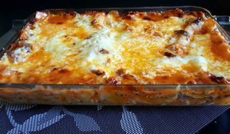 Lasagna With Bechamel Sauce Cheese And Olives Recipe