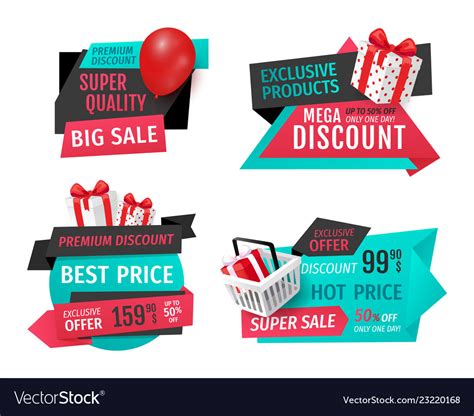 Discount Labels With Promo Prices Templates Vector Image