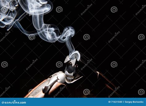 Smoke From A Hunting Rifle Stock Photo Image Of Metallic 71631548