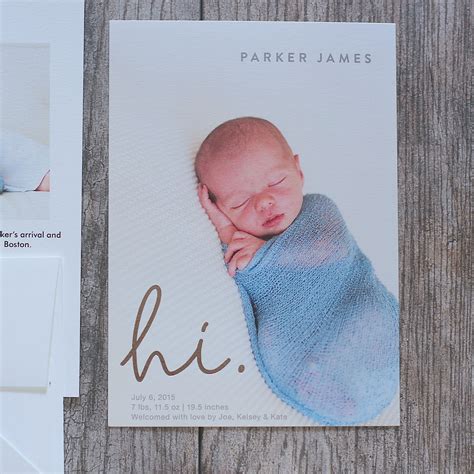 Sweet And Simple Baby Boy Birth Announcement By Minted Project Life