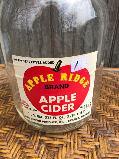 Vintage Apple Cider Jug Cider Ridge Jar One Gallon Glass Etsy
