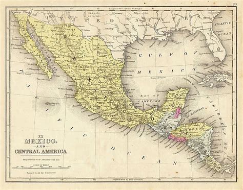 Mexico And Central America Map 1867 Available As Framed Prints Photos