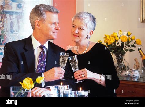 Mature Couple Enjoying Champagne USA Stock Photo Alamy