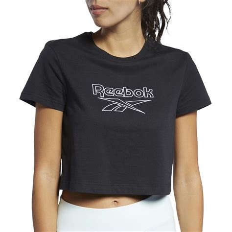 Reebok Classics Dames Big Logo T Shirts Zwart
