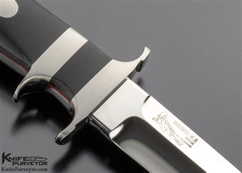 Bob Loveless Custom Knife Double Nude Logo Black Micarta Mini Bear