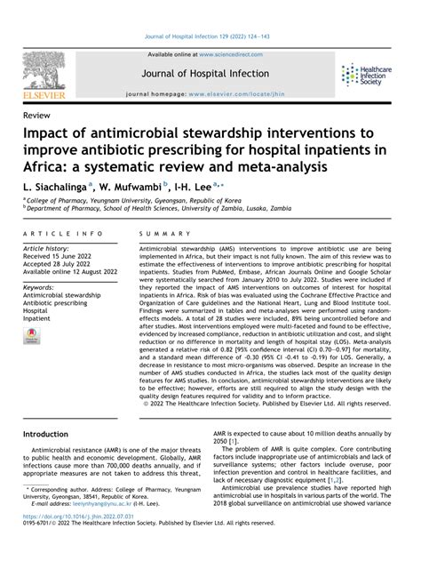 Pdf Impact Of Antimicrobial Stewardship Interventions To Improve