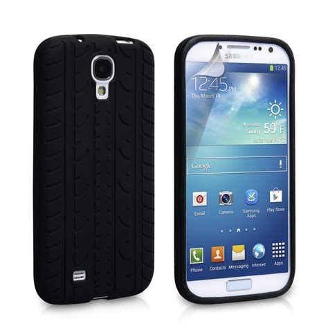 Yousave Samsung Galaxy S4 Tyre Gel Case Black Mobil