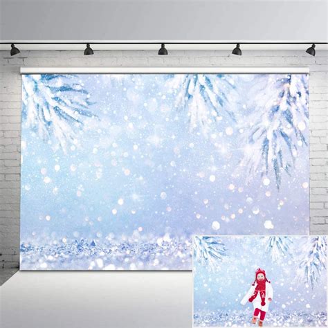 Mocsicka Winter Christmas Photography Backdrop Frozen