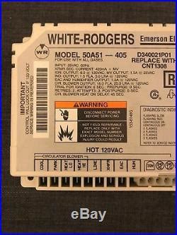 All parts are tested before listing. White-Rodgers 50A51-405 Ignition control module Trane ...