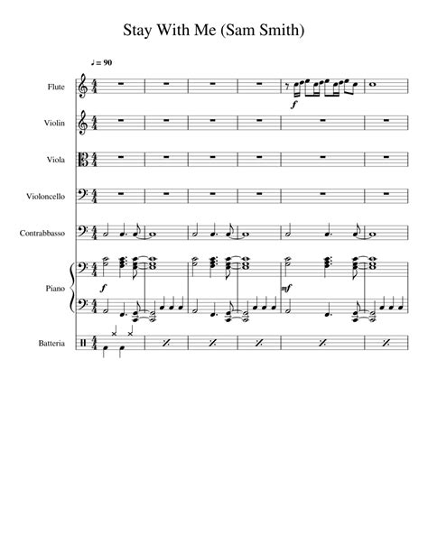 Stay With Me Sam Smith Sheet Music For Flute Violin Piano Viola