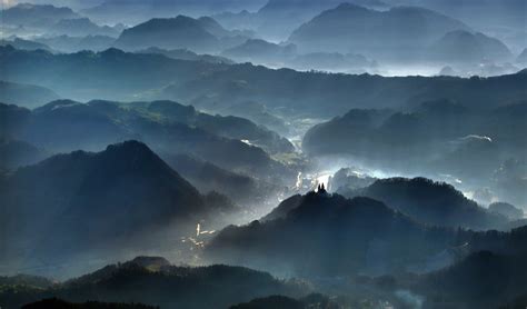 Photography Landscape Nature Mist Blue Mountains Forest Aerial View City Morning