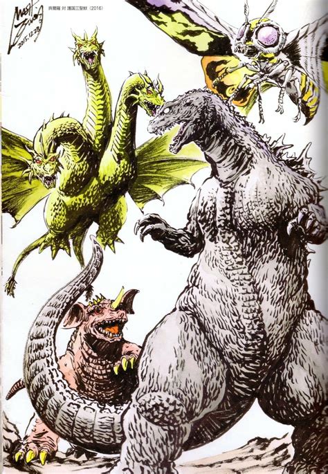 A retooled 2019 godzilla served as the basis for the 2021 incarnation of the monster, which will be released in june of 2021. Mothra, King Ghidorah, Baragon & Godzilla. | Kaiju art ...