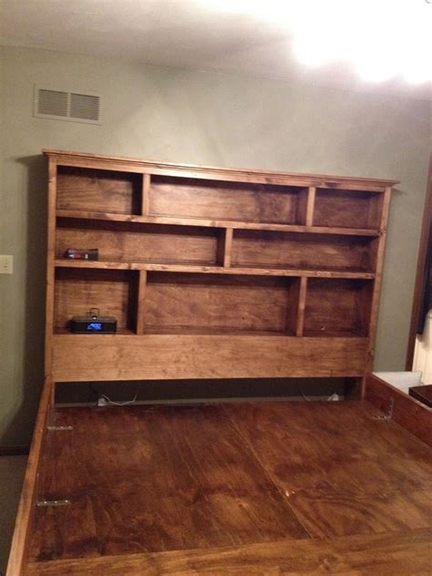 Solid Wood King Sized Captains Bed With Full Bookshelf Headboard 8