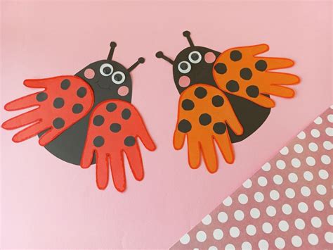 Handprint Ladybug Craft With Printable Template All American Holiday