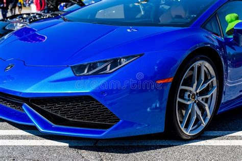Blue Lamborghini Front Editorial Photo Image Of Octane 85025976