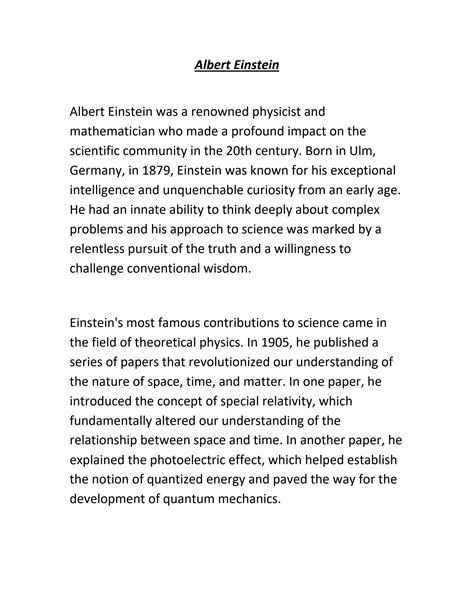 Solution Albert Einstein Introduction And Quotations Studypool