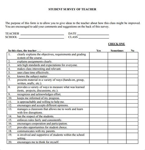 8 Sample Student Survey Templates To Download Sample Templates
