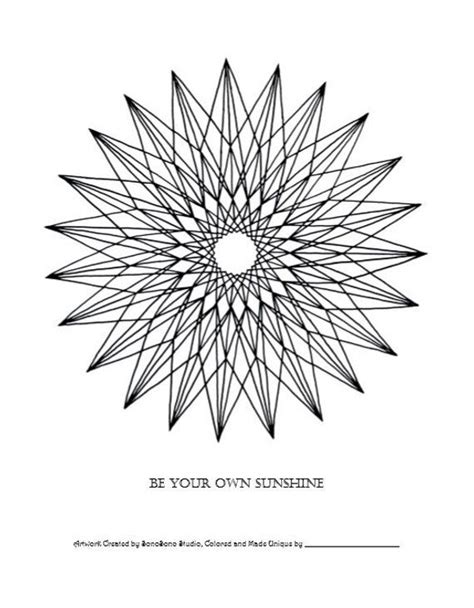 Print free coloring pages for children and create your own coloring book for children of all ages. Be Your Own Sunshine Sun Mandala Coloring Page Instant ...
