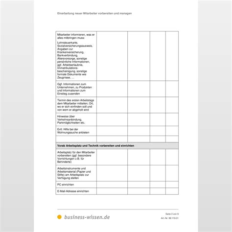 Um eine der hier aufgeführten vorlagen für excel in die tabellenkalkulation. Checkliste zur Einarbeitung neuer Mitarbeiter - Checkliste ...