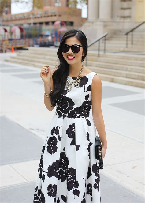 Black And White Floral Dress Skirt The Rules Nyc Style Blogger