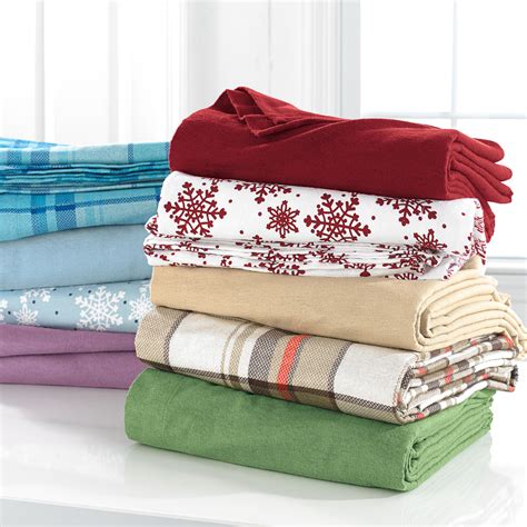Cozy Cotton Solid Flannel Sheet Sets Brylane Home