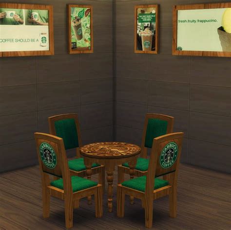 Sims 4 Custom Content Finds Serialsimmer Starbucks Set Ts4 Maxis