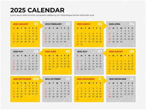 Premium Vector 2025 Calendar Template