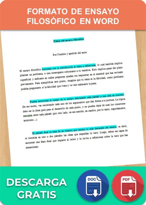 Ensayo Filos Fico Ejemplos Plantillas Word Excel Canva