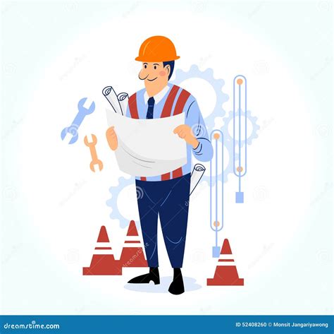 Male Engineer Professional Vector Illustration Stock Vector