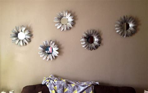 Tin Mirror Flower Wall Decor Flower Mirror Recycled Flower