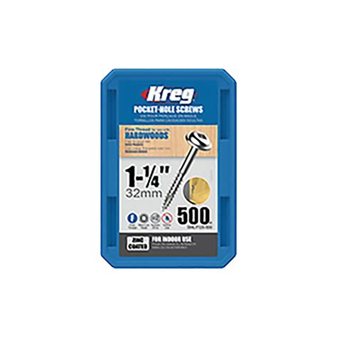 Kreg 1 14 Pocket Hole Screw Fine 500pack Nails Screws And Fasteners