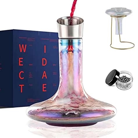 Wine Decanter And Aerator Iridescent Wine Decanters With Drying Stand Wine Carafe Decanter
