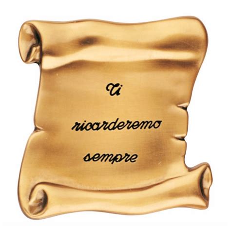 Pergamena Commemorativa Verticale In Bronzo Per Lapidi Dedica Ti
