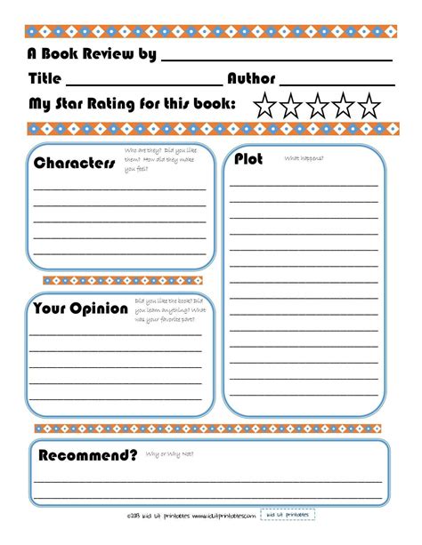 Sandwich Book Report Printable Template