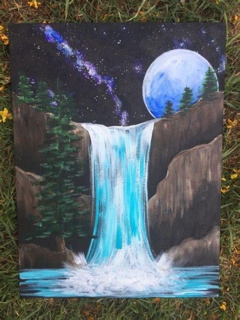 Waterfall Painting Step By Step Painting Tutorial For Beginners