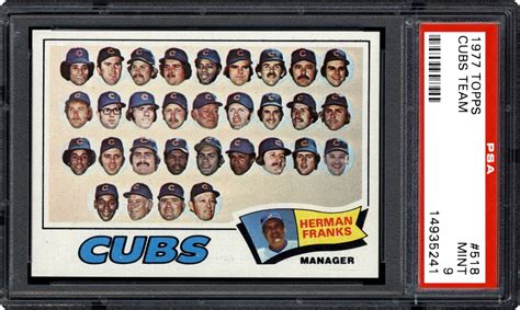 1977 Topps Cubs Team Psa Cardfacts