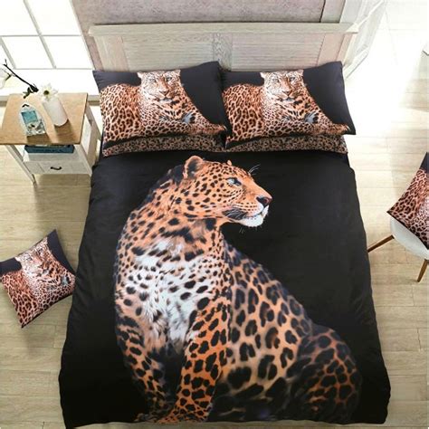 $3.00 coupon applied at checkout save $3.00 with coupon. Leopard Black 3D Duvet Set Quilt Cover Pillowcase Bedding ...