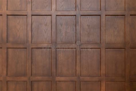 Front View Of Classic Wooden Wall Panels Background Texture Stock Image