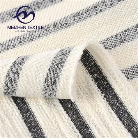 Modern Stripe Terry Towelling Fabric Garment Fashion Cotton Microfiber