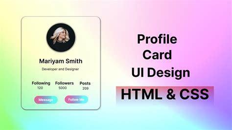 Create Profile Card In Html And Css With Source Code
