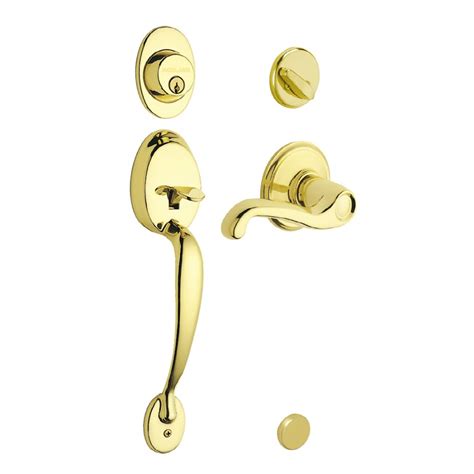 Schlage Plymouth Bright Brass Traditional Keyed Entry Door Handleset At