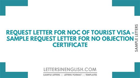 Request Letter For Noc Of Tourist Visa Sample Request Letter For No