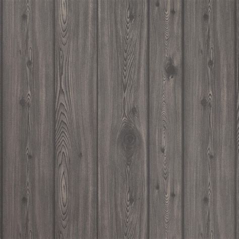 Yöl Dark Grey Wood Effect Wallpaper Realistic Textured Wooden Plank