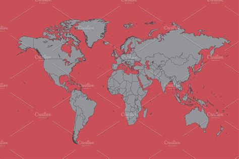 World Map With Borders And Planet Custom Designed Graphics Creative