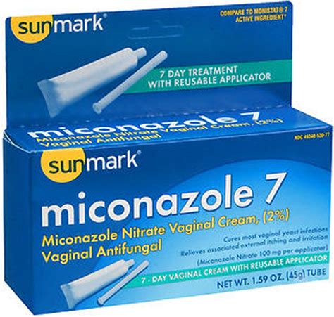 Sunmark Miconazole 7 Vaginal Antifungal Reusable Applicator 159 Oz