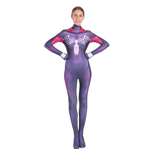 3d Print Spider Gwen Stacy Spandex Lycra Zentai Spiderman Costume For Halloween Cosplay Female