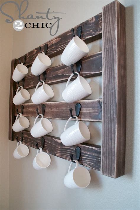 I recommend using a french cleat to hang this coffee mug rack. Coffee Cup Display | Rogue Engineer