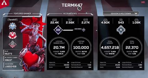 Apex Legends First Player With 100k Eliminations In 224k Games
